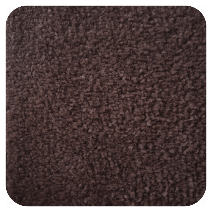 Close-up of dark brown textured carpet or fabric surface with dense pile weave pattern